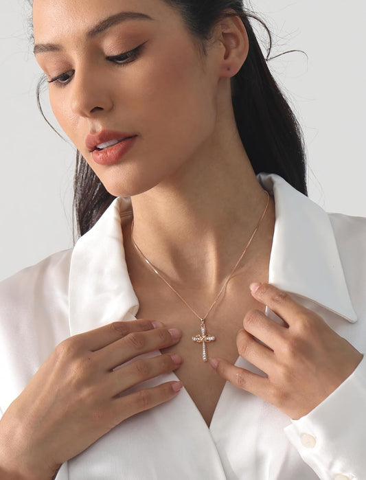 925 Sterling Silver Cross Necklace for Women Halo Infinity Pendant Birthstone Jewelry for Mom