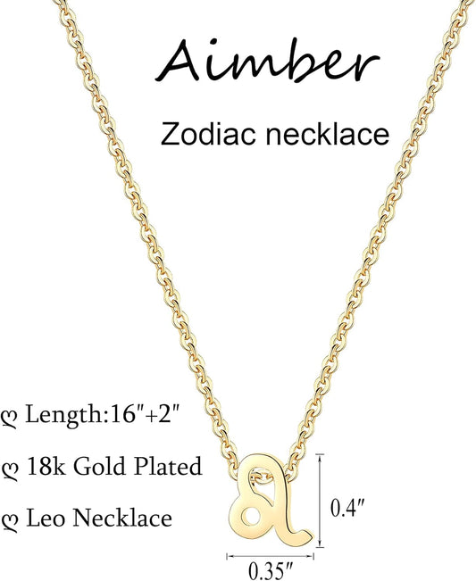 18K Gold Plated Astrology Necklace for Women Jewelry,12 Zodiac Pendant Horoscope Constellations Necklace