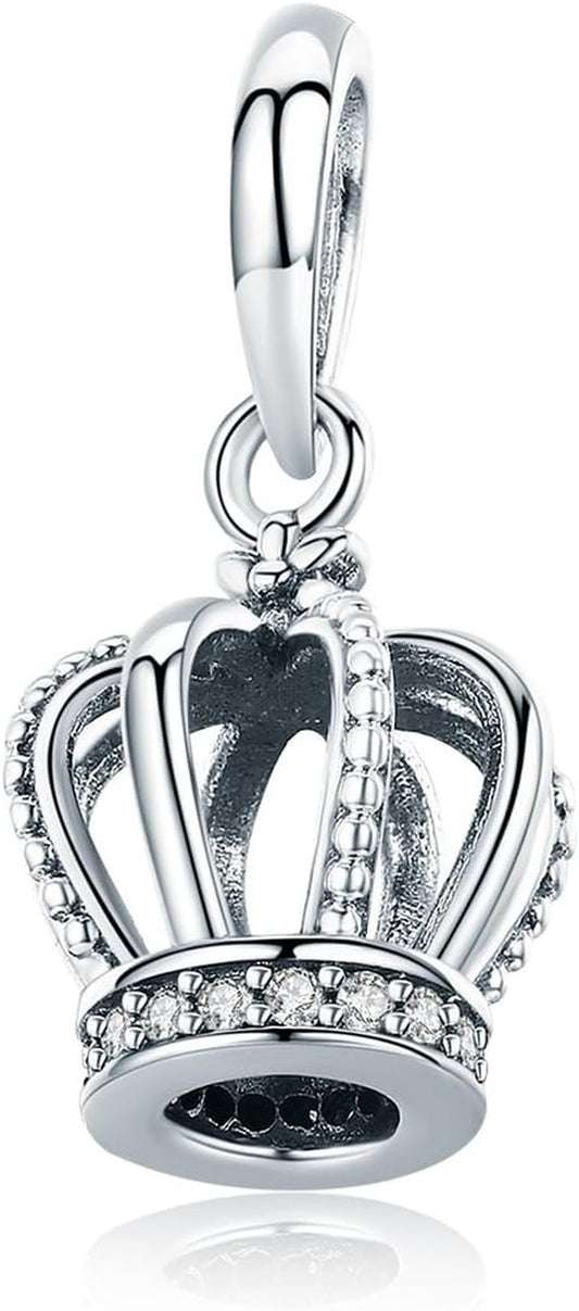 925 Sterling Silver Exquisite Charms Pink Love Heart Bead Charm for Bracelets the Key of Heart Charms Beads for Women Girls…